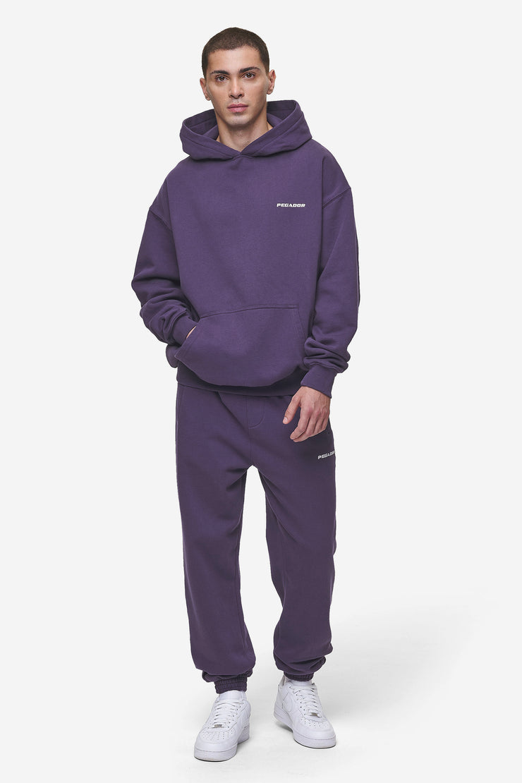Pegador Logo Oversized Hoodie Washed Deep Purple Begrenzte Freigabe