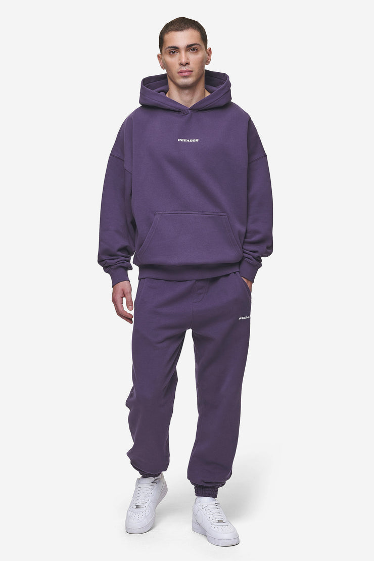Pegador Logo Boxy Hoodie Washed Deep Purple Letzte 3 Tage