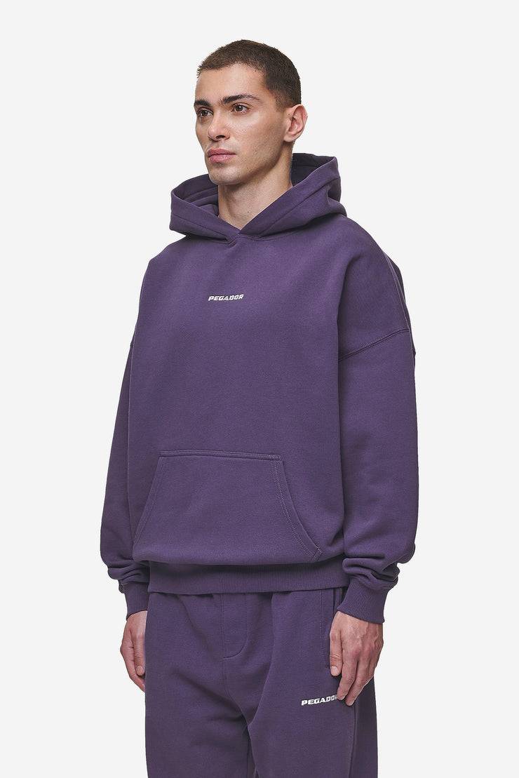 Pegador Logo Boxy Hoodie Washed Deep Purple Letzte 3 Tage