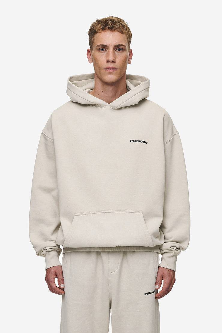 Pegador Logo Oversized Hoodie Washed Light Beige Letzte 2 Tage
