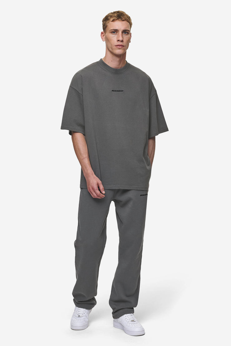 Pegador Logo Boxy Tee Washed Anthracite Super Rabatt