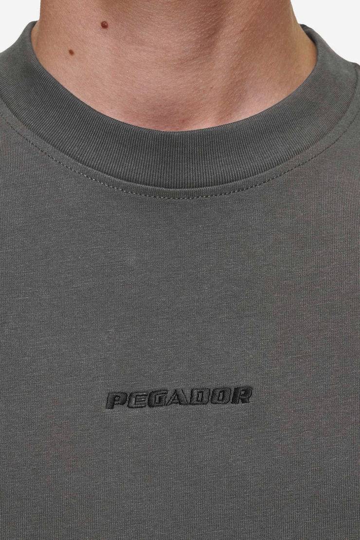 Pegador Logo Boxy Tee Washed Anthracite Super Rabatt