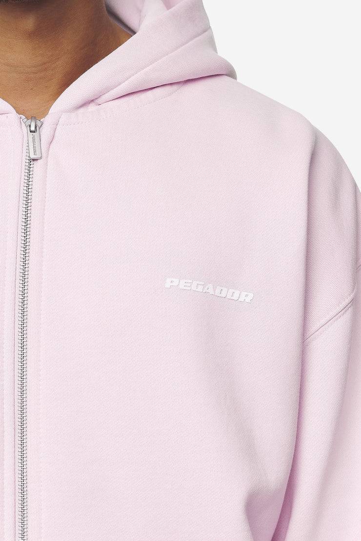 Pegador Logo Oversized Sweat Jacket Washed Bubblegum White Gum Begrenzt auf 3 Tage