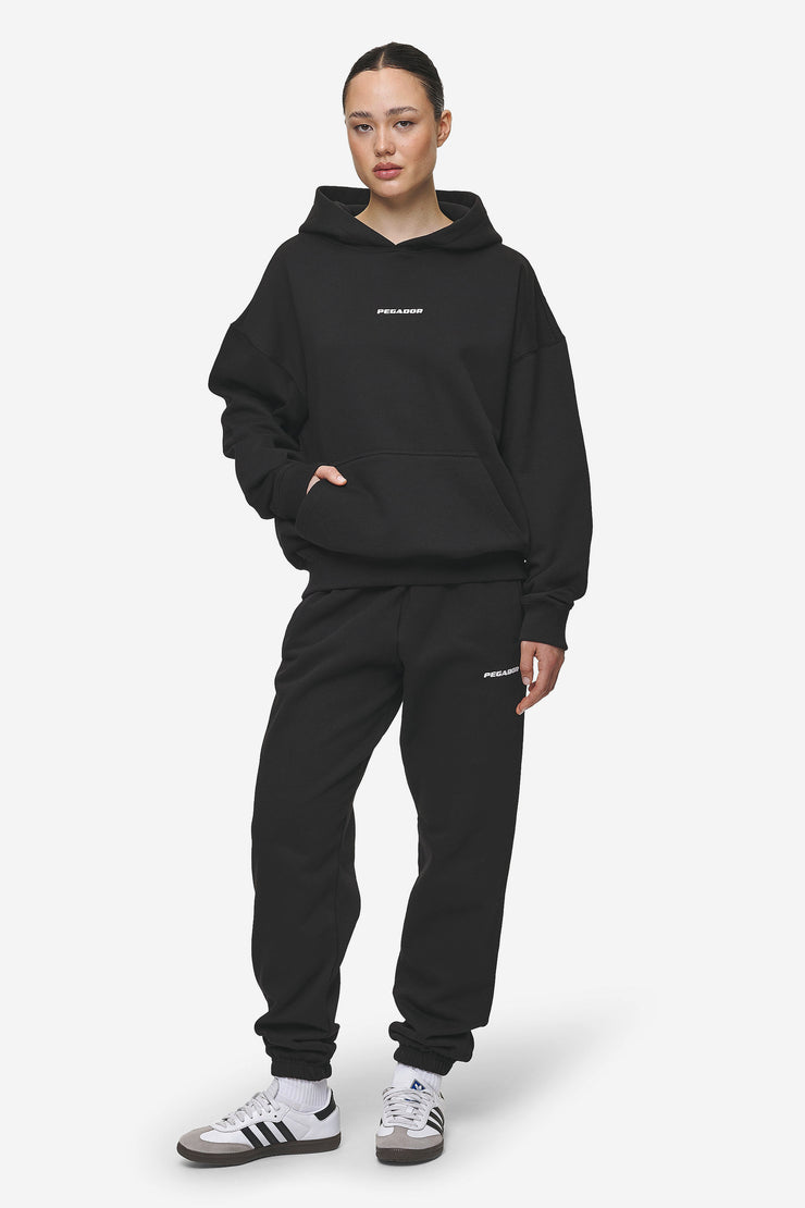 Pegador Clarita Logo Oversized Hoodie Black White Gum Online Shopping