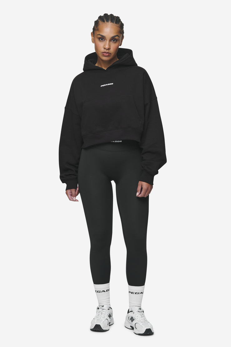 Pegador Salita Oversized Cropped Hoodie Black White Gum Preisnachlass
