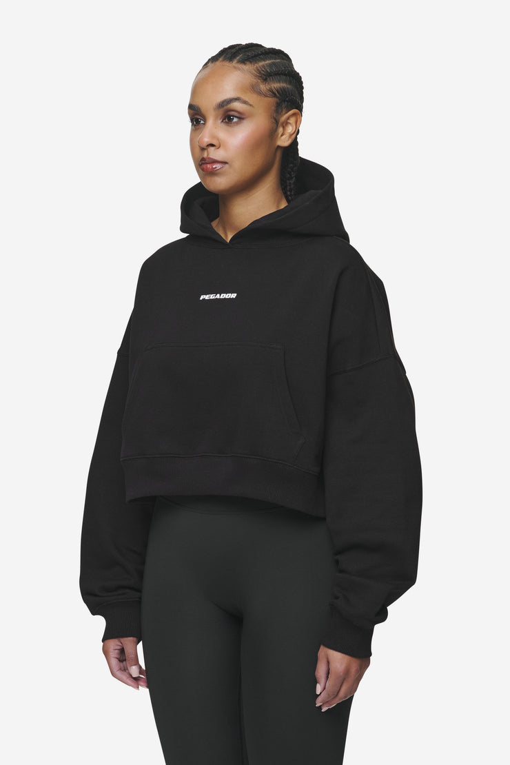 Pegador Salita Oversized Cropped Hoodie Black White Gum Preisnachlass