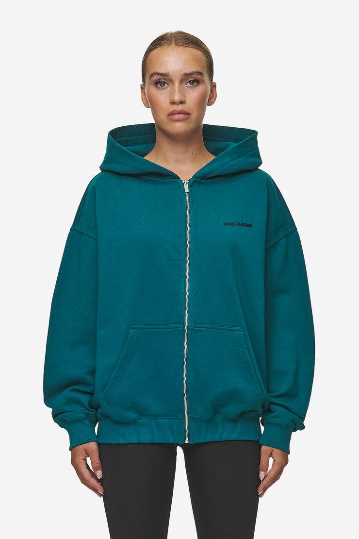 Pegador Clarita Oversized Sweat Jacket Washed Urban Turquoise Black Gum Zeitlich begrenztes Angebot