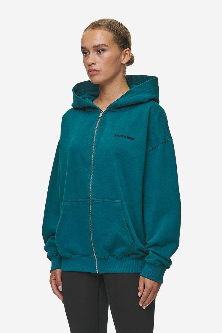Pegador Clarita Oversized Sweat Jacket Washed Urban Turquoise Black Gum Zeitlich begrenztes Angebot
