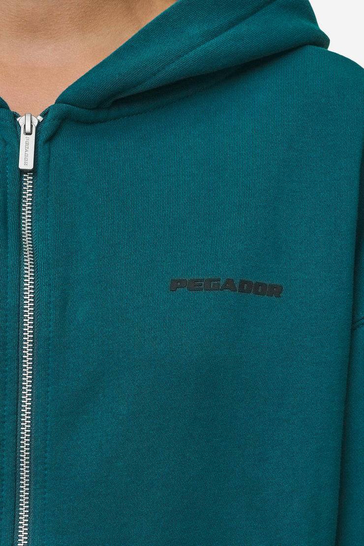 Pegador Clarita Oversized Sweat Jacket Washed Urban Turquoise Black Gum Zeitlich begrenztes Angebot