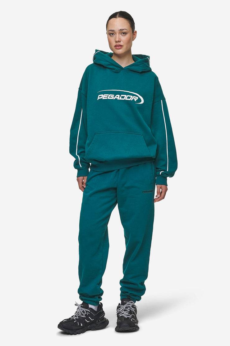 Pegador Villa High Waisted Sweat Pants Washed Urban Turquoise Black Gum Exklusive Angebote
