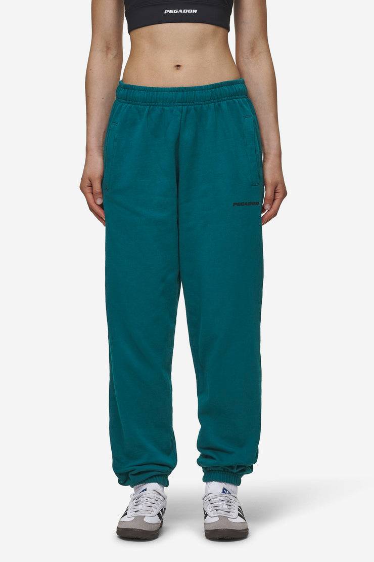 Pegador Villa High Waisted Sweat Pants Washed Urban Turquoise Black Gum Exklusive Angebote