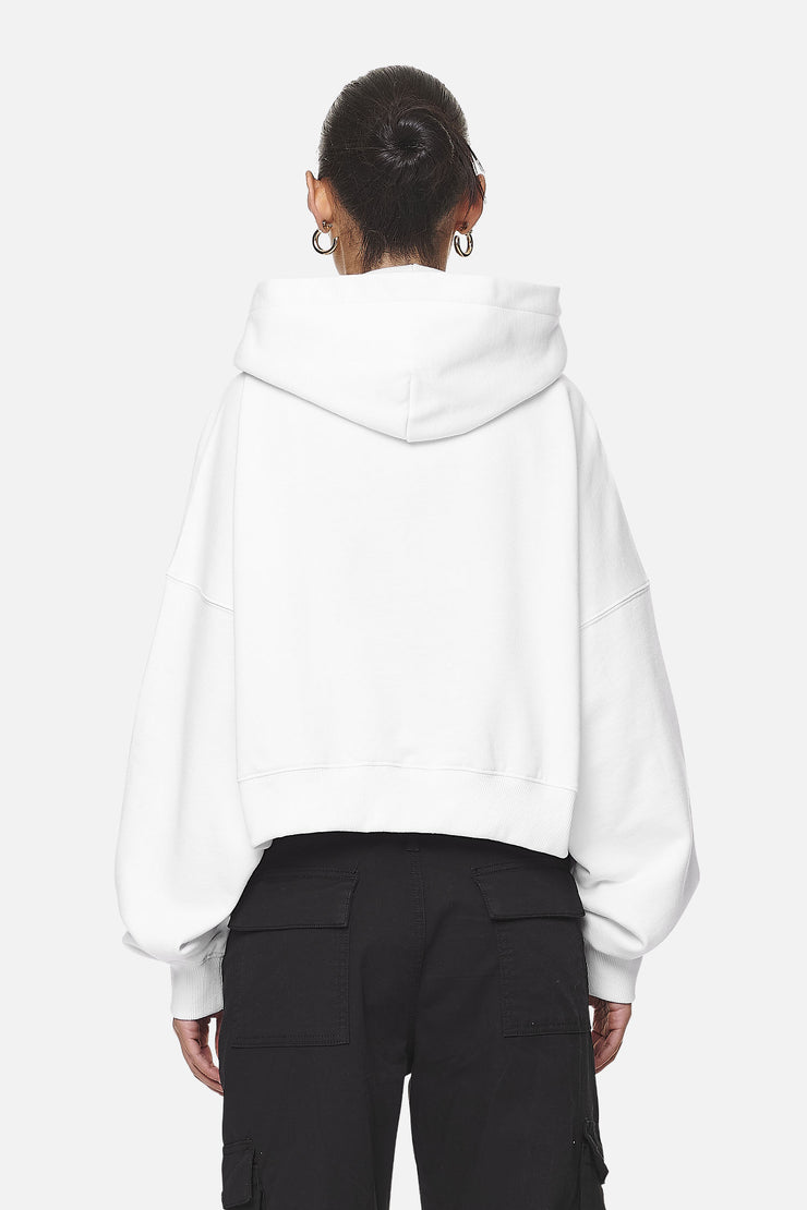 Pegador Marla Cropped Zip Hoodie White Black Gum Blitzangebot