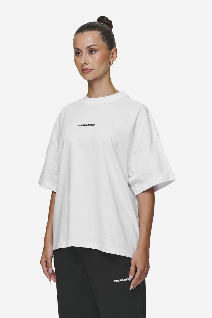 Pegador Bracy Heavy Oversized Tee White Black Gum Bestseller