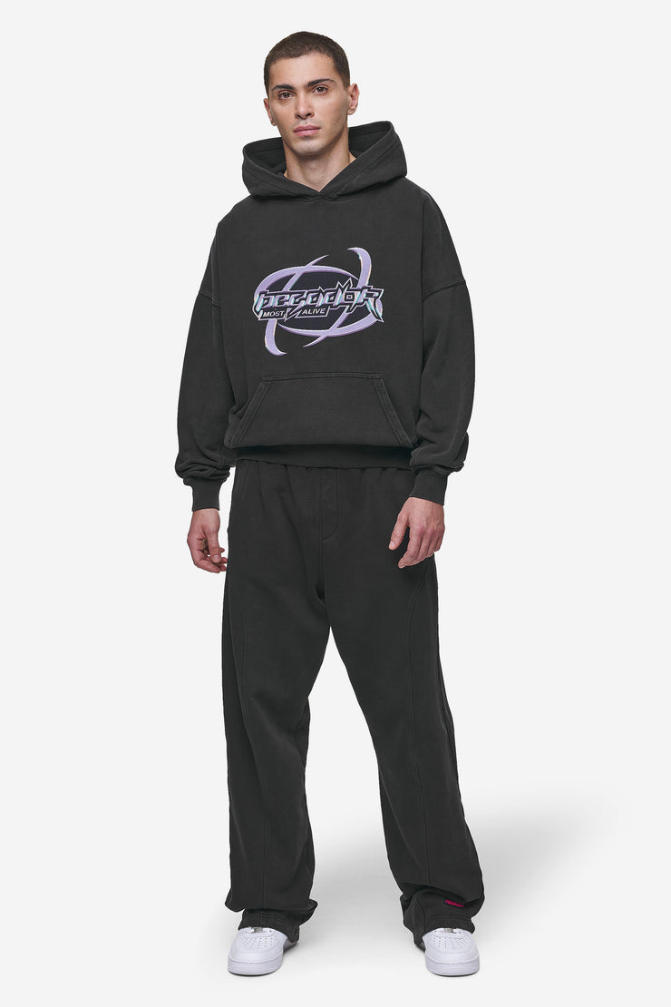 Pegador Mill Boxy Hoodie Vintage Black Neueste Stile