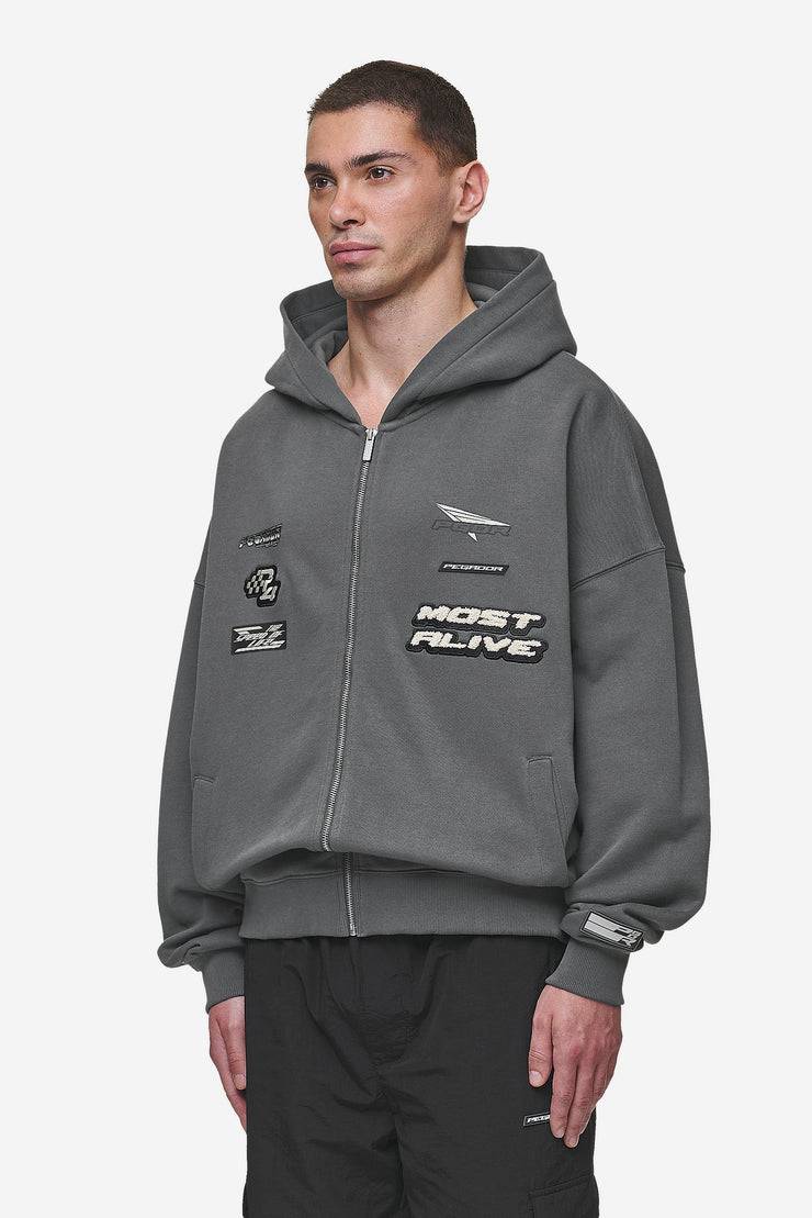 Pegador Hogan Boxy Sweat Jacket Washed Anthracite Bis zu 65% Rabatt
