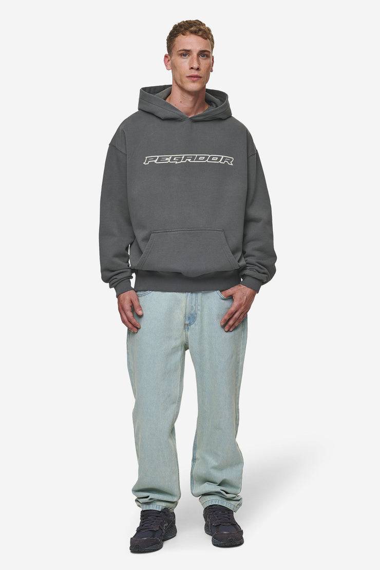 Pegador Alden Oversized Hoodie Washed Anthracite Super Rabatt
