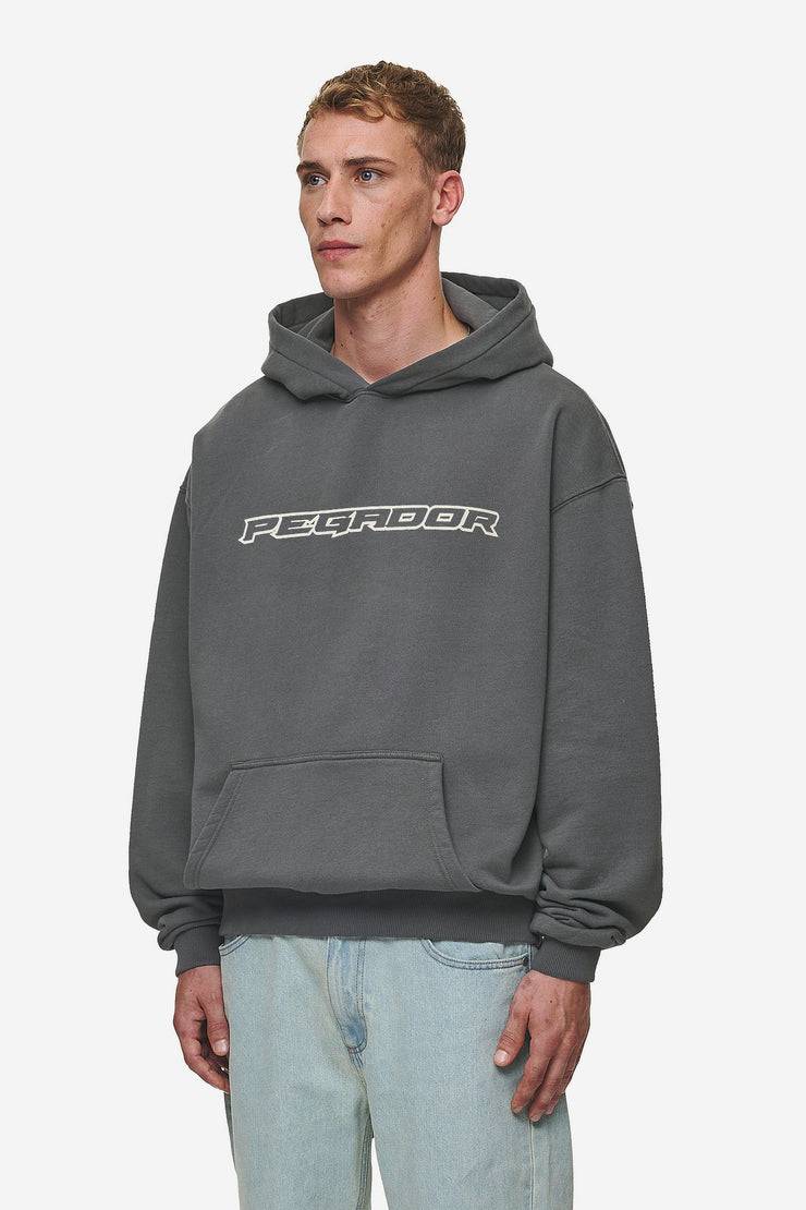 Pegador Alden Oversized Hoodie Washed Anthracite Super Rabatt