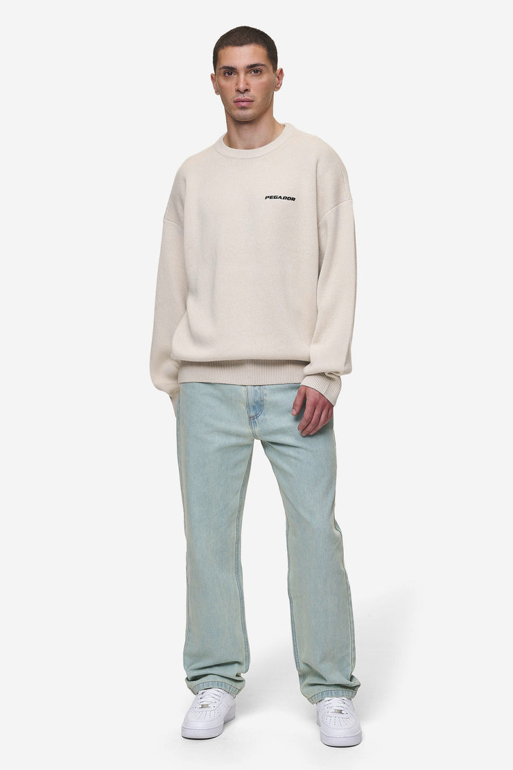 Pegador Logo Oversized Knit Sweater Light Beige Fabrikladen
