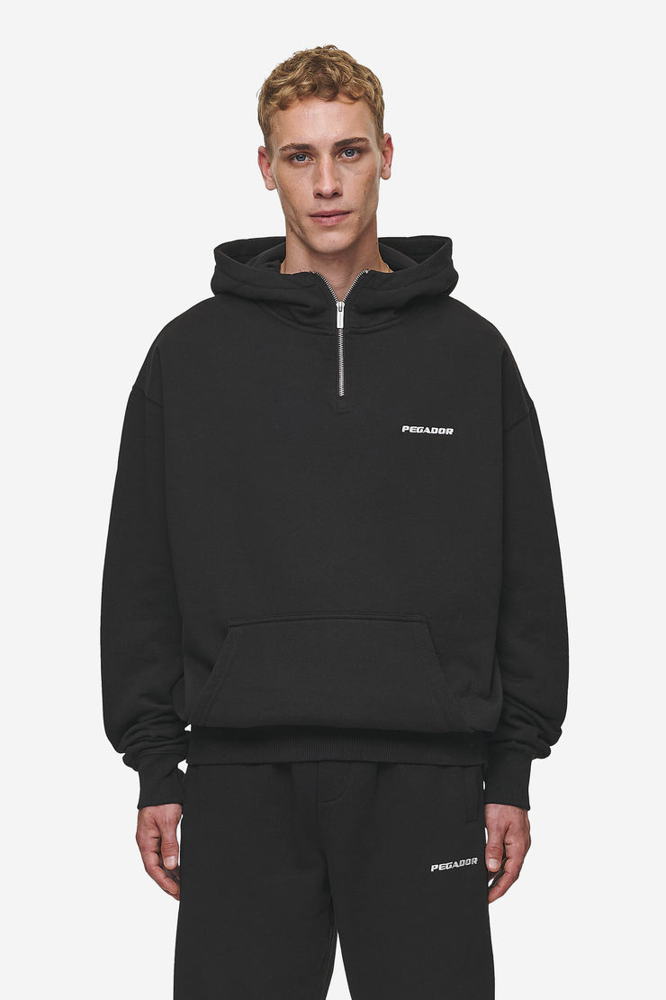 Pegador Logo Oversized Halfzip Hoodie Washed Black Speichern exportieren