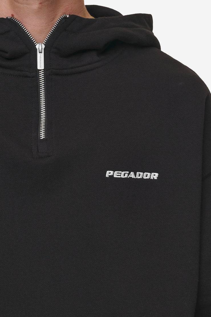 Pegador Logo Oversized Halfzip Hoodie Washed Black Speichern exportieren
