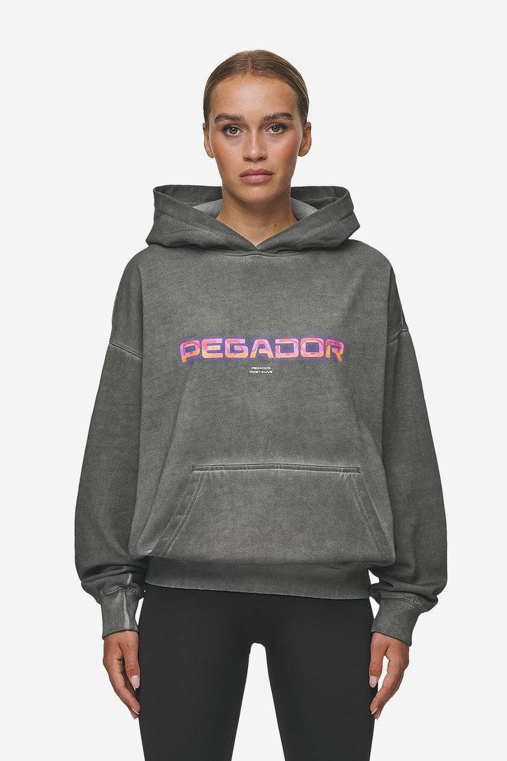 Pegador Lui Sprayed Oversized Hoodie Oil Dyed Deep Grey Fabrikpreis
