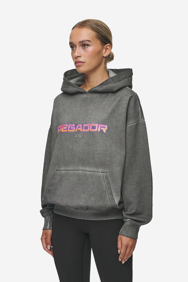 Pegador Lui Sprayed Oversized Hoodie Oil Dyed Deep Grey Fabrikpreis