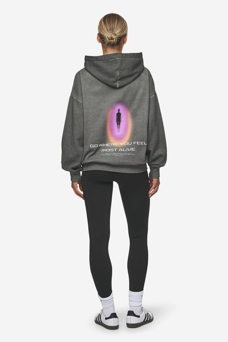 Pegador Lui Sprayed Oversized Hoodie Oil Dyed Deep Grey Fabrikpreis
