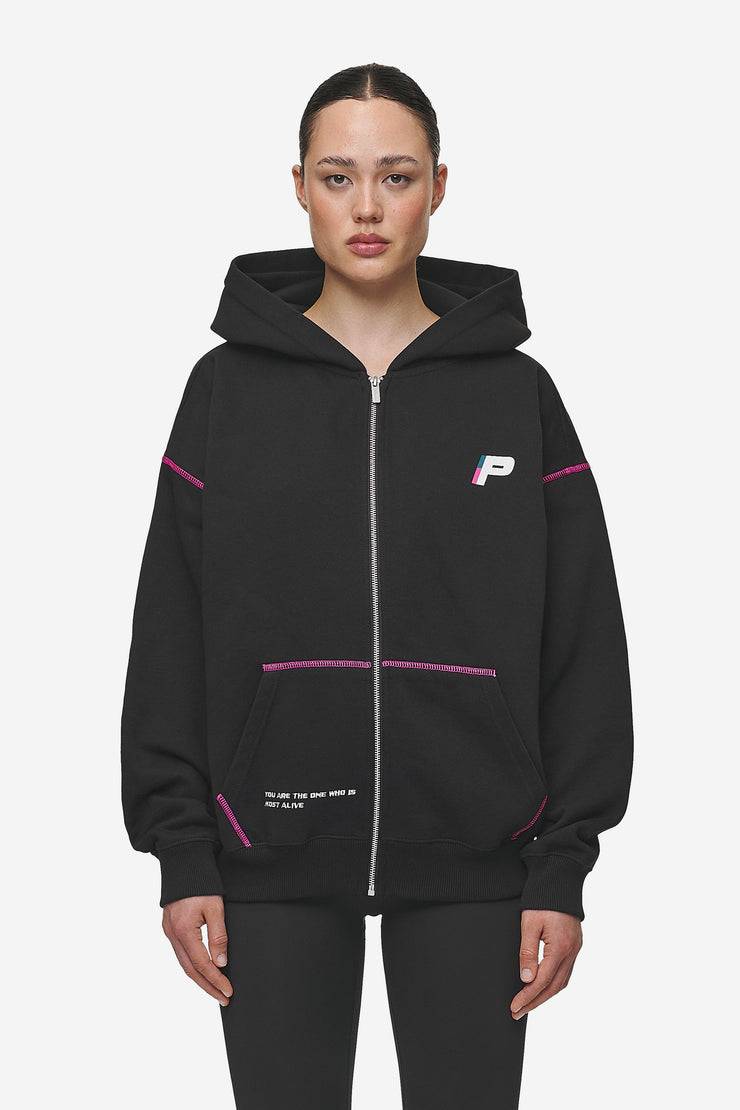 Pegador Jenna Oversized Sweat Jacket Washed Black Online Shopping
