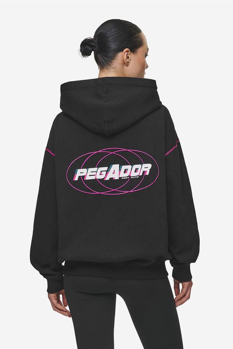 Pegador Jenna Oversized Sweat Jacket Washed Black Online Shopping