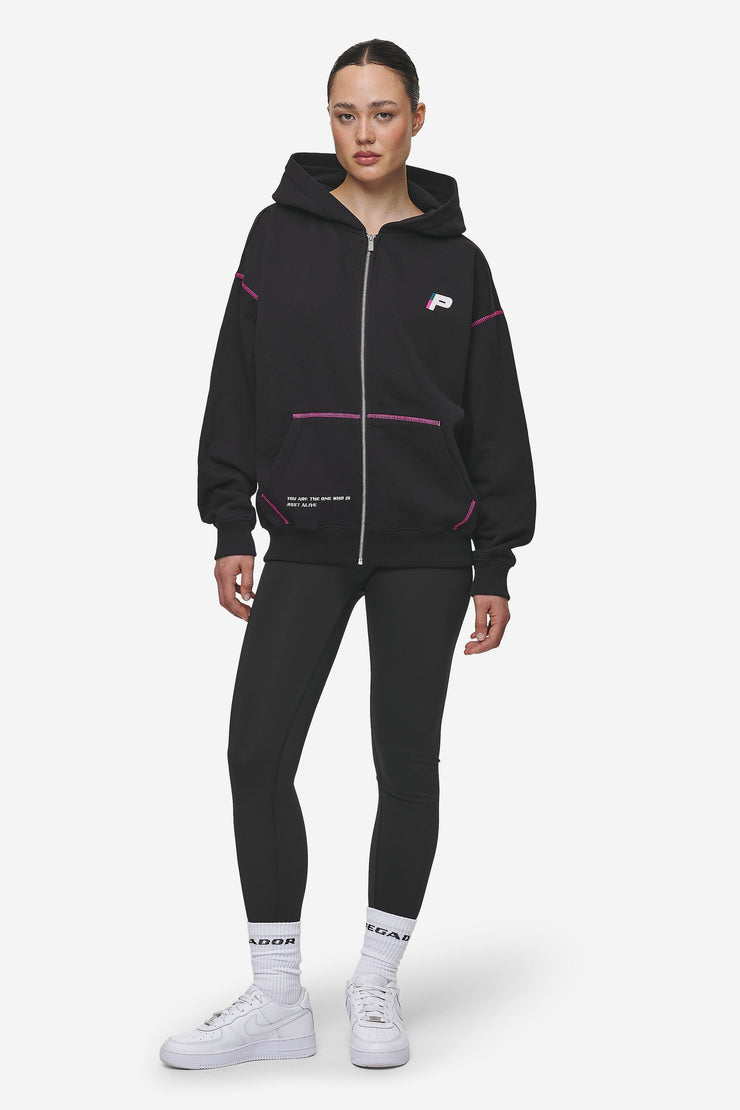 Pegador Jenna Oversized Sweat Jacket Washed Black Online Shopping