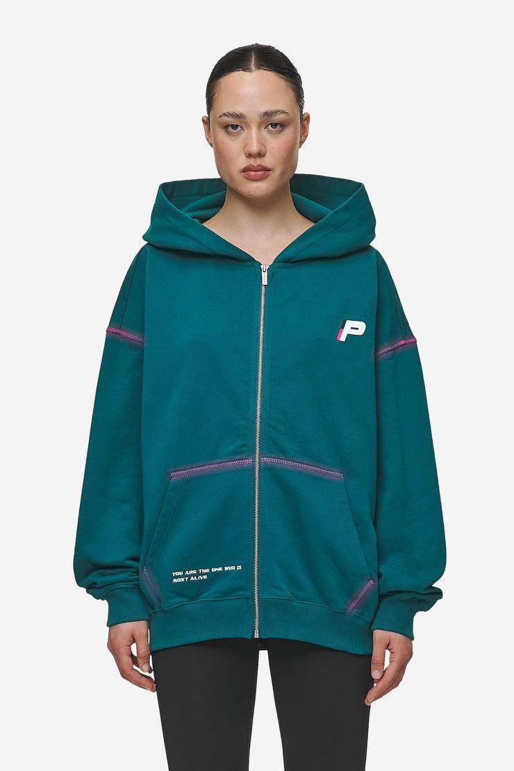 Pegador Jenna Oversized Sweat Jacket Washed Urban Turquoise Exklusivangebot