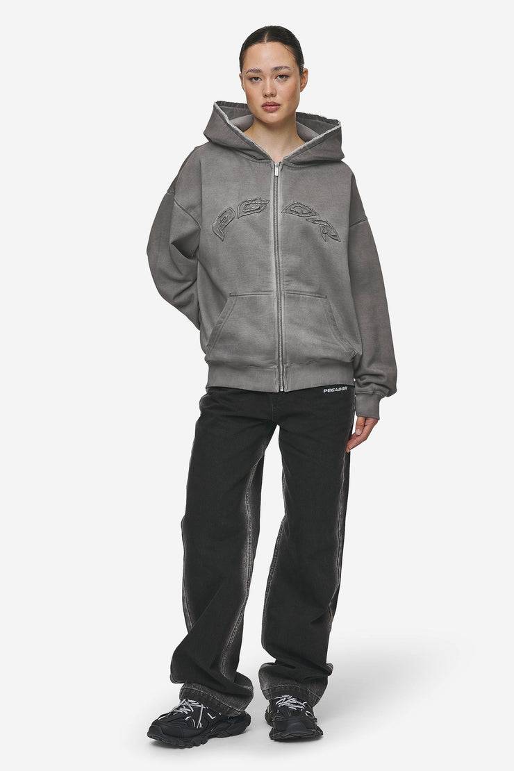 Pegador Julia Oversized Sweat Jacket Oil Dyed Deep Grey Preisnachlass