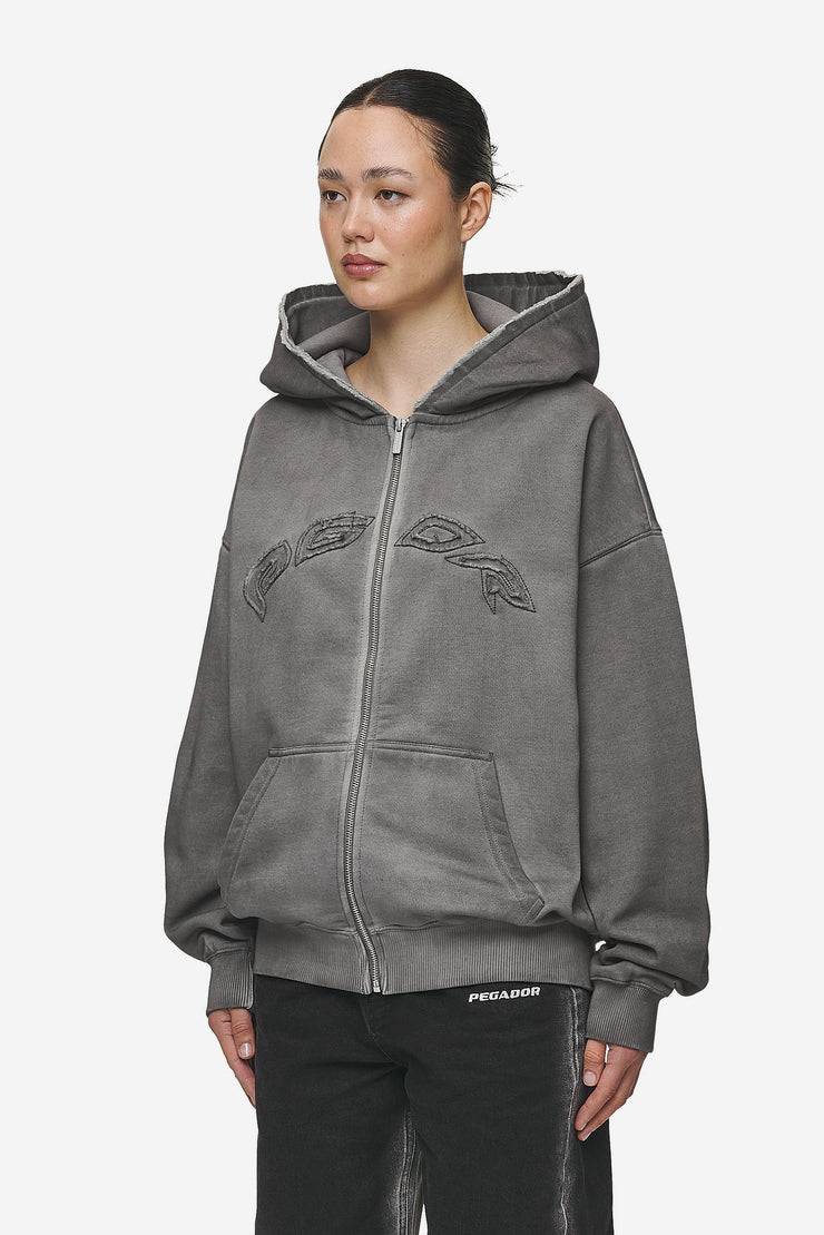 Pegador Julia Oversized Sweat Jacket Oil Dyed Deep Grey Preisnachlass