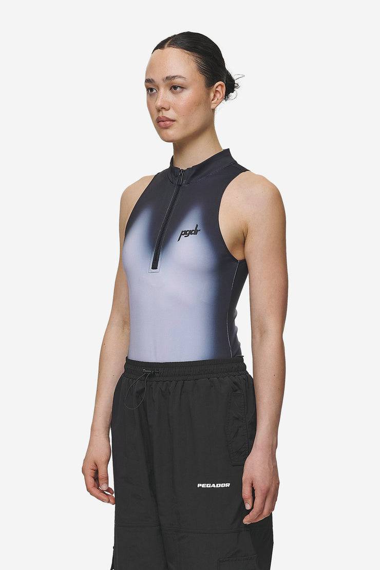 Pegador Ashira Sprayed Zip Bodysuit Black White Super Sparpreis