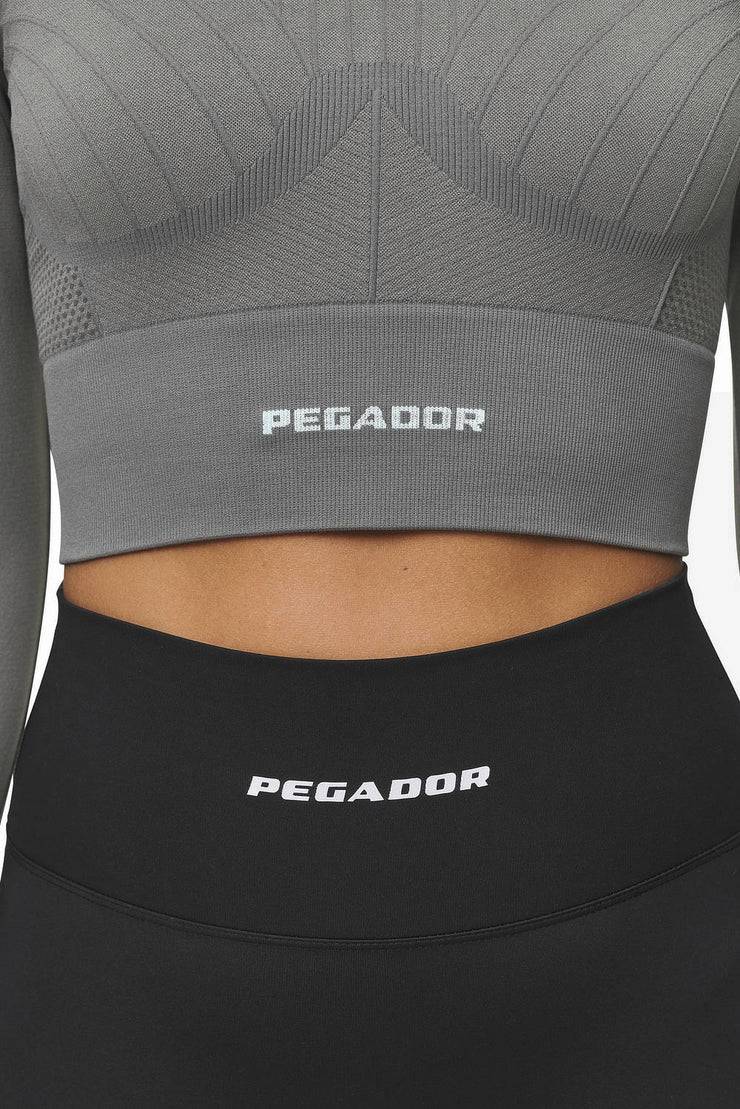 Pegador Telly Rib Longsleeve Washed Deep Grey Kostenlose Rückgabe