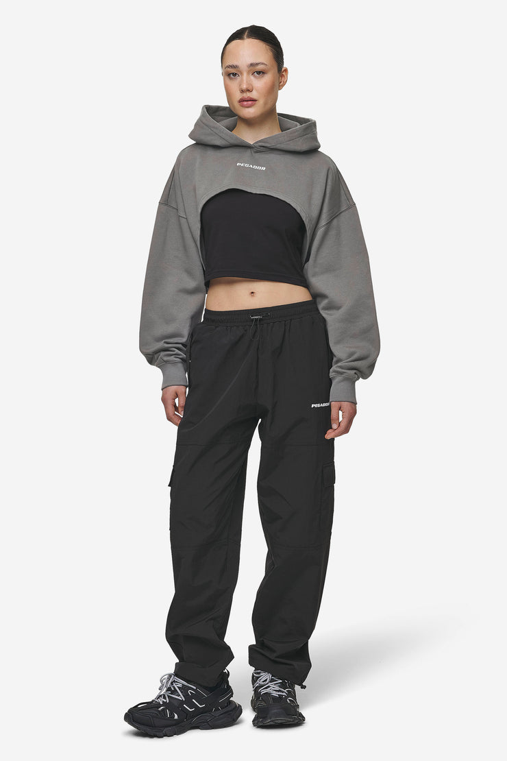 Pegador Mina Super Cropped Hoodie Washed Deep Grey Vierteljährliche Förderung