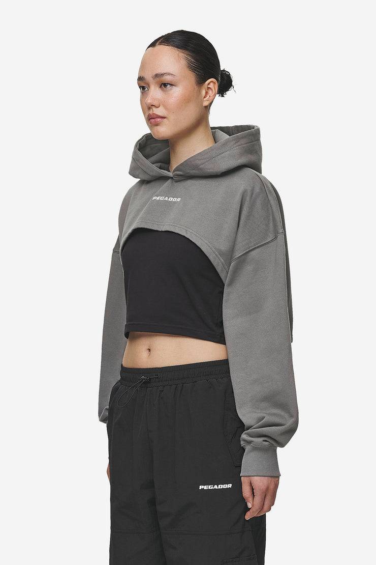 Pegador Mina Super Cropped Hoodie Washed Deep Grey Vierteljährliche Förderung