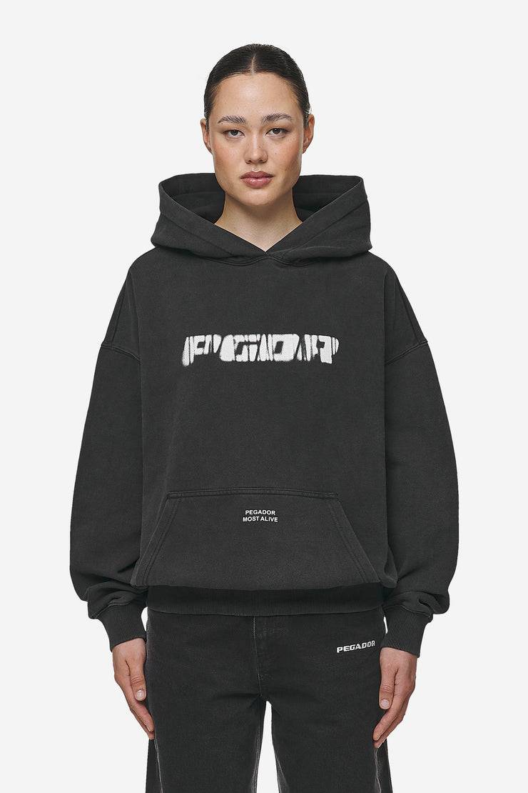 Pegador Suta Oversized Hoodie Vintage Black Super Rabatt