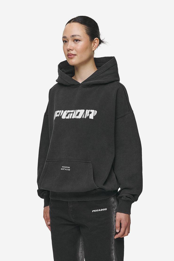Pegador Suta Oversized Hoodie Vintage Black Super Rabatt