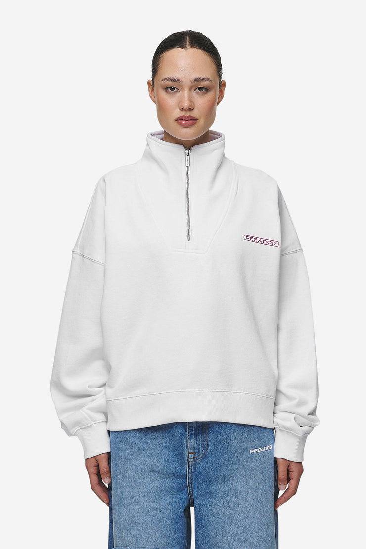 Pegador Thea Oversized Halfzip Sweater White Kostenloser Versand international