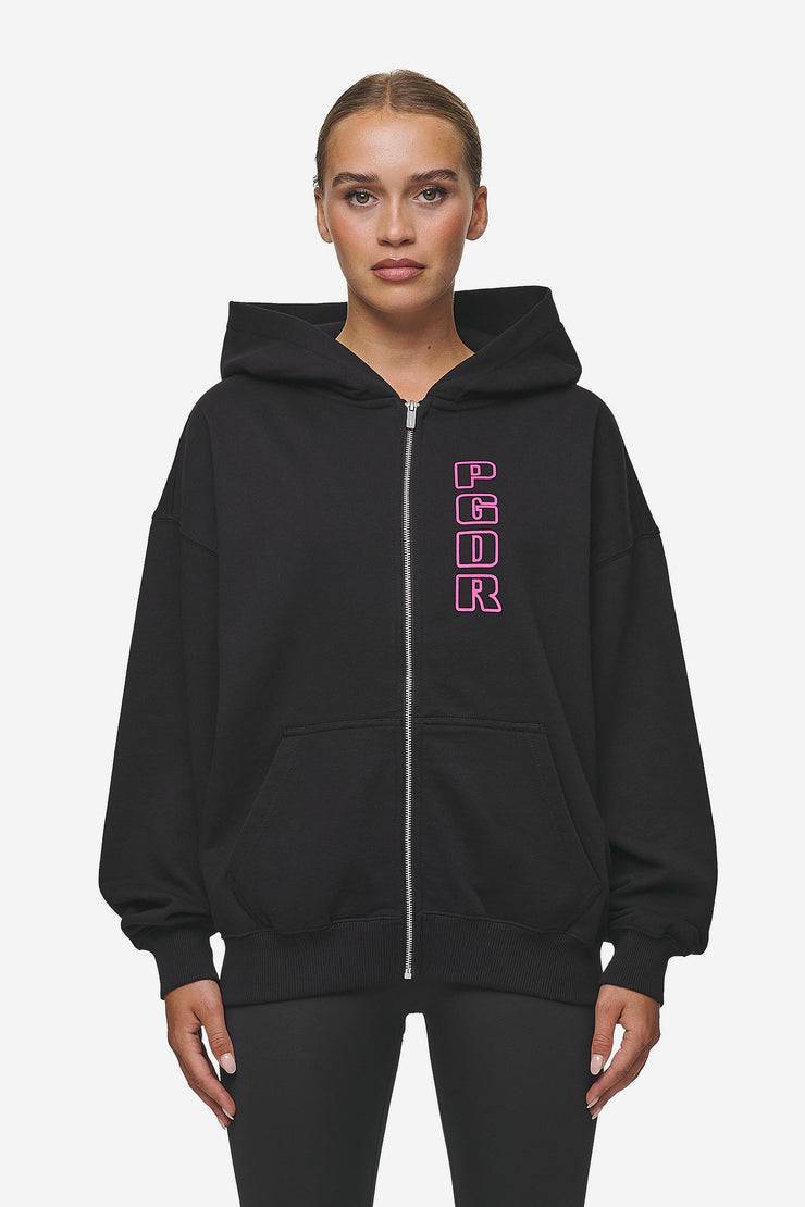 Pegador Skyla Oversized Sweat Jacket Heavy Washed Black Im Verkauf