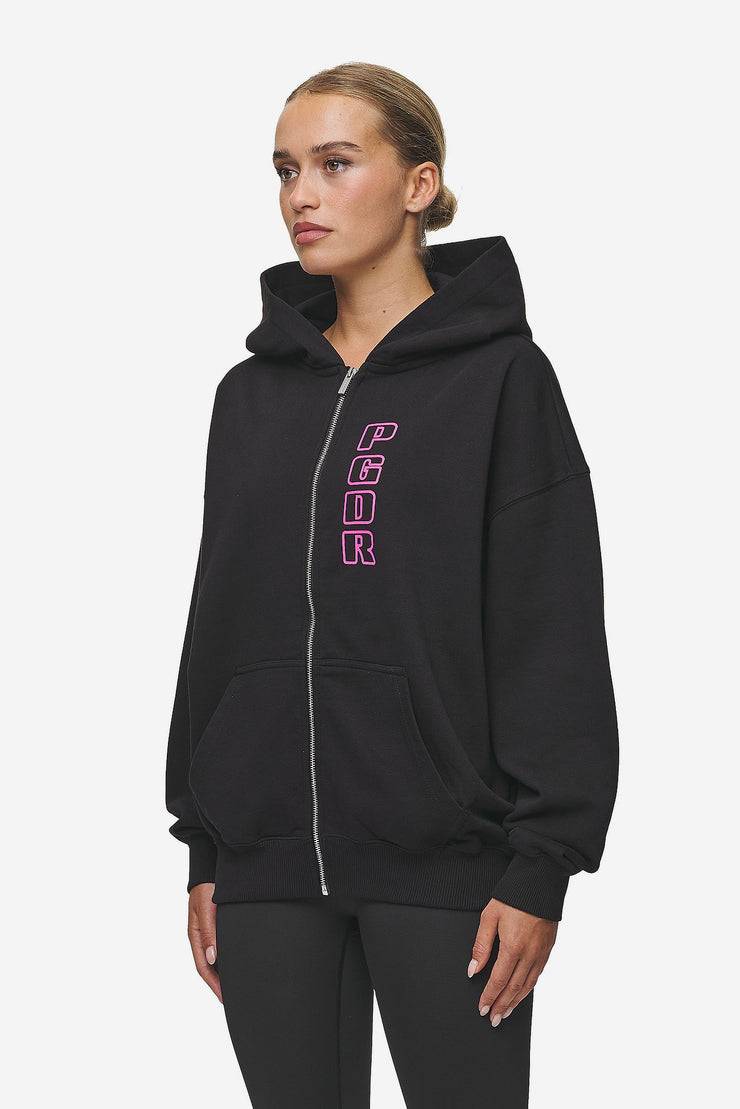 Pegador Skyla Oversized Sweat Jacket Heavy Washed Black Im Verkauf