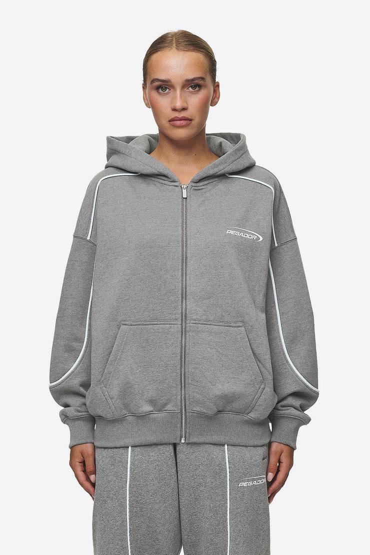 Pegador Silvi Oversized Sweat Jacket Deep Grey Melange Auslauf