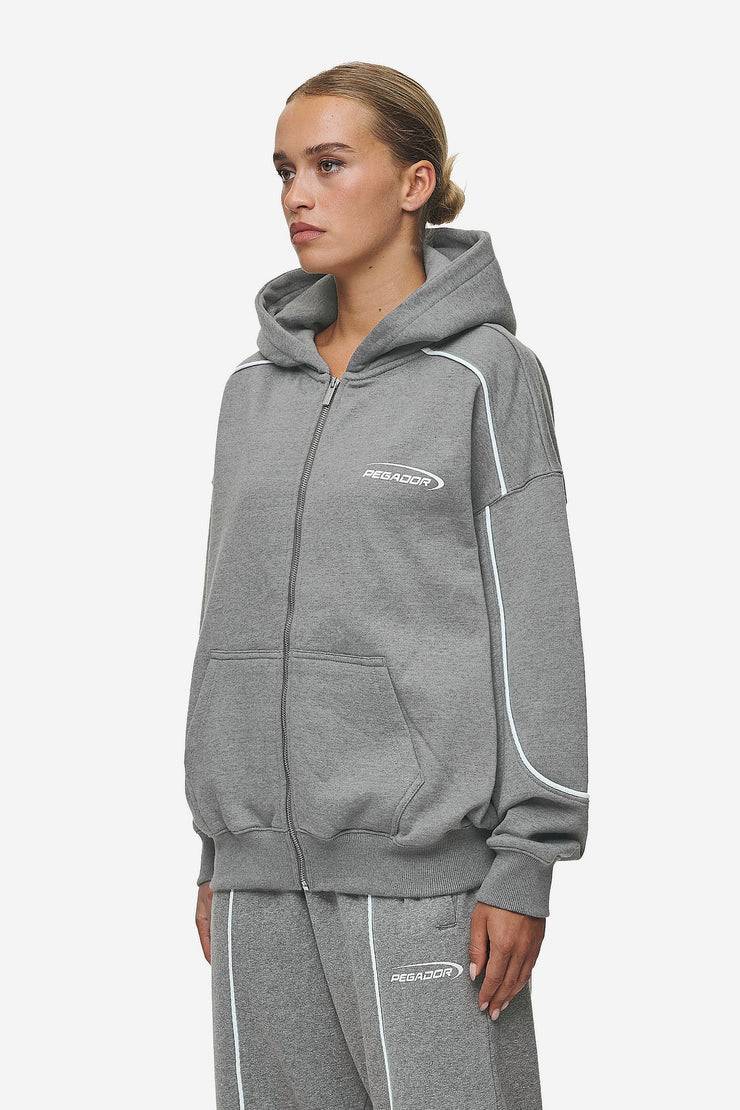 Pegador Silvi Oversized Sweat Jacket Deep Grey Melange Auslauf