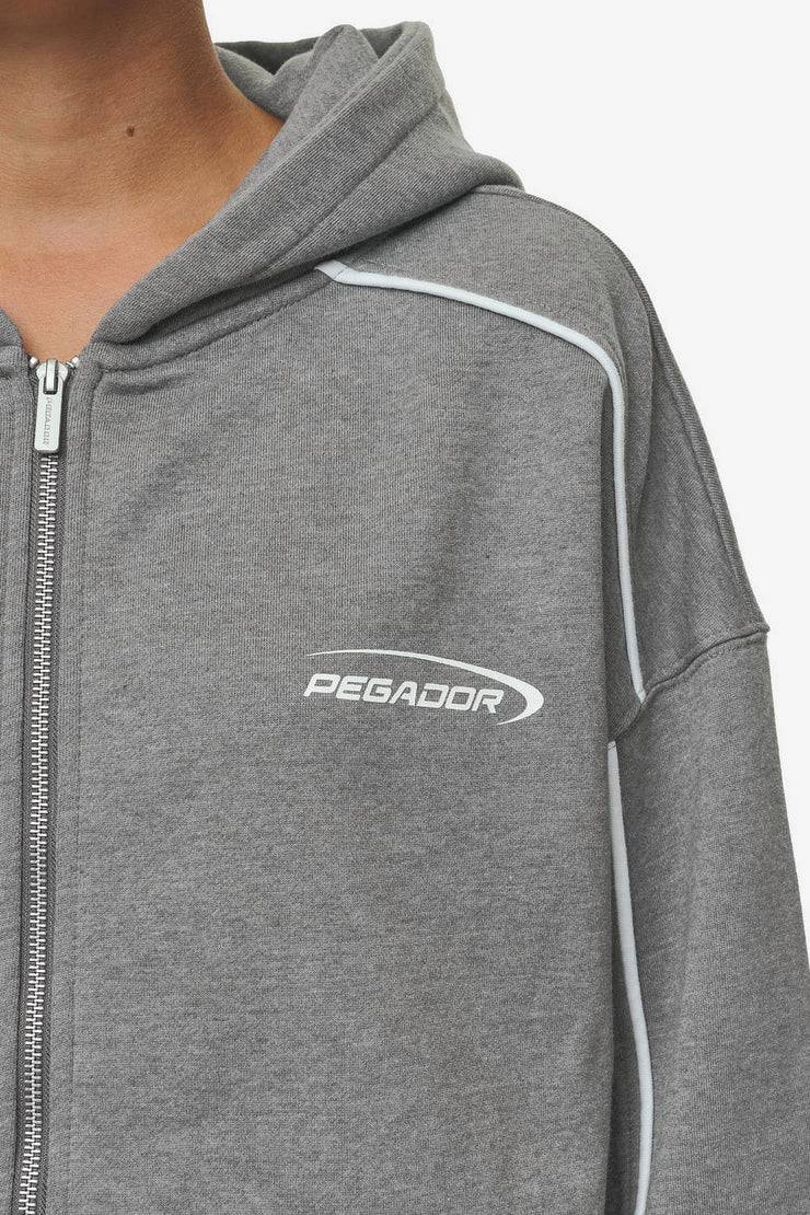 Pegador Silvi Oversized Sweat Jacket Deep Grey Melange Auslauf