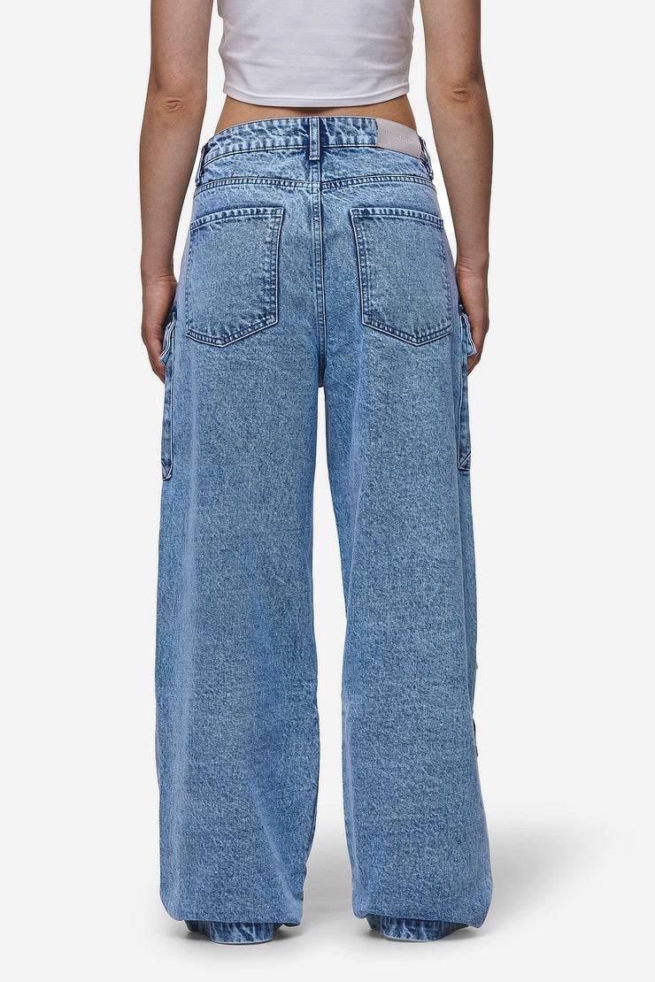Pegador Leli High Waist Cargo Jeans Washed Denim Blue Kostenloser Versand