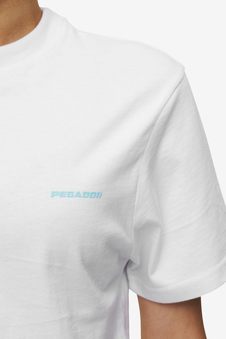 Pegador Logo Slim Tee White Sky Blue Jubiläumsangebot