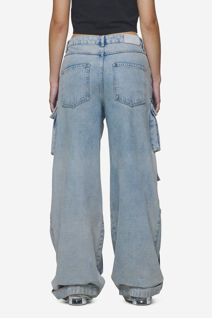 Pegador Celina High Waist Cargo Jeans Washed Pale Blue Blitzangebot