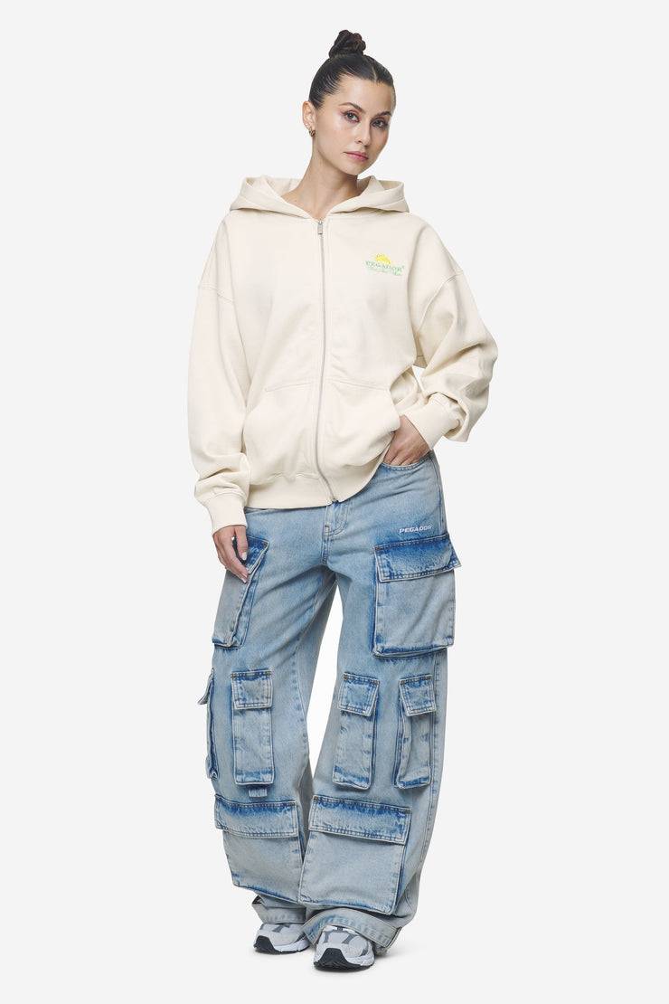 Pegador Celina High Waist Cargo Jeans Washed Pale Blue Blitzangebot