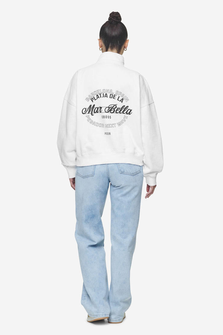 Pegador Luz Oversized Halfzip Sweater White Große Rabatte